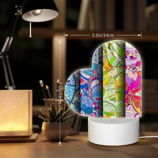 Love Acrylic Night Light, Four Different Colored Designs Of Flowers. -Nuas Diy Shop 7641e54426ee753e613115af27831e40f60fff65