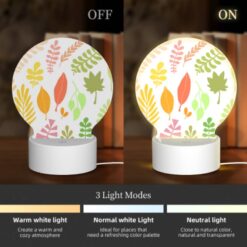 Round Acrylic Night Light, A Collection Of Leaves In Various Colors. -Nuas Diy Shop 76745fb97818d3cabdb932ae0fc5ff07e3f8f190
