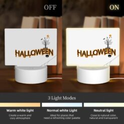 Rectangular Acrylic Night Light, A Spider Web With A Tree And A Pumpkin In The Middle. -Nuas Diy Shop 7681b20b8402591c796ef1a04afef71b724f6b86