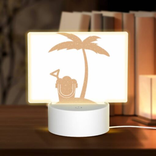 Rectangular Acrylic Night Light, A Cartoon Of A Man With A Headset On A Beach. -Nuas Diy Shop 768678743c3dea1f14ef45b4db8a597823e3cf83