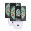Night Light Set Of 2, A Tree With A Sign That Says Happy Halloween. -Nuas Diy Shop 76903ed5122593054a668eab29fc7bdbb7ca50cf