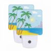 Night Light Set Of 2, A Sunny Day At The Beach With Palm Trees And A Beautiful Blue Ocean. -Nuas Diy Shop 7691409f9cf830f3c214d7de16e92aa8965af1ab