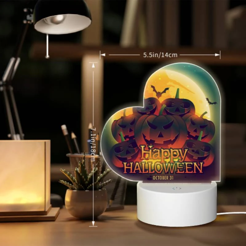Love Acrylic Night Light, A colorful poster of pumpkins with the words "Happy Halloween" written on it. Love Acrylic Night Light, A Colorful Poster Of Pumpkins With The Words "Happy Halloween" Written On It. -Nuas Diy Shop 76d5b6674636e3872f26db1eb3399a66129dd20d