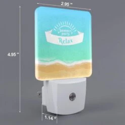 Night Light Set Of 2, A Blue And White Sign That Says "Summer Party Relax.". -Nuas Diy Shop 7707e81f22f09d2682b50a0d89869bf954707b7d