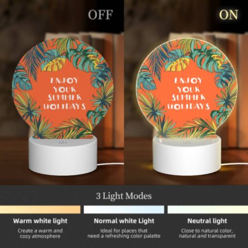 Round Acrylic Night Light, A Colorful Poster Advertising Summer Holidays. -Nuas Diy Shop 77193b108f04f92cb4fb6469e5c7806823a644c5