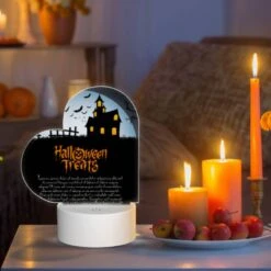 Love Acrylic Night Light, A Halloween Treat Poster With A Spooky House And Bats. -Nuas Diy Shop 772fe5b34acb28c1fdfb70c27da0e3e515c5adc3