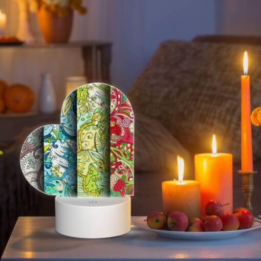 Love Acrylic Night Light, Three Colorful Designs Of Flowers Are Displayed On A Wall. -Nuas Diy Shop 7785279e4be29e3d781efee175db22eb2d862126