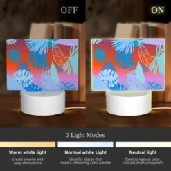 Rectangular Acrylic Night Light, A Colorful Image Of Leaves And Flowers With The Words "Summer Holidays" Written In The Bottom Right Corner. -Nuas Diy Shop 778edfcfd22a7b04176bea3f8a0d05bd7bd79afc
