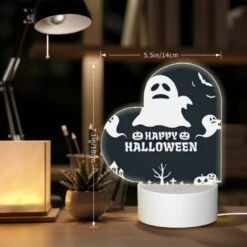 Love Acrylic Night Light, A Ghost Is Shown With The Words "Happy Halloween" Written Below It. -Nuas Diy Shop 77c9ac1c8aba69ae9a38e8473c4ce320275c12dc