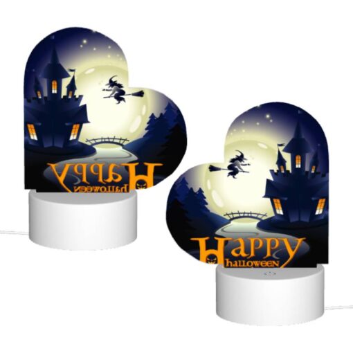 Love Acrylic Night Light, A Witch On A Broom Flies Over A Castle During A Halloween Celebration. -Nuas Diy Shop 77f101b36fb72720602bcf65052e3add2a7ac3e0