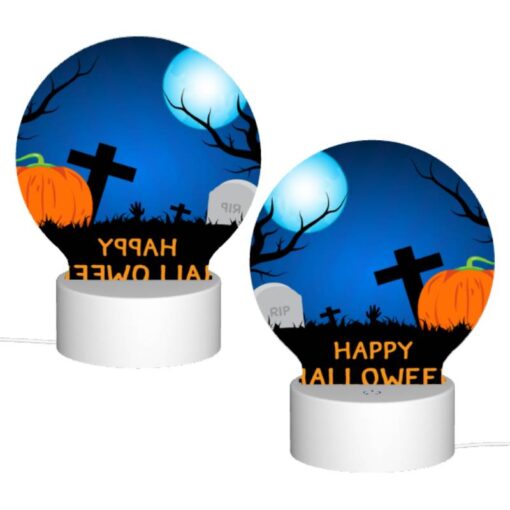 Round Acrylic Night Light, A Halloween Scene With A Moon -Nuas Diy Shop 780014041204cccecea1c8cb33922a2286afb740