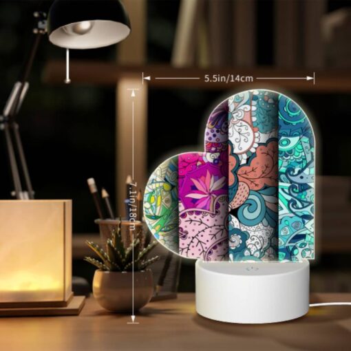 Love Acrylic Night Light, Four Different Colored Designs Of Flowers. -Nuas Diy Shop 7810206bfcc83d79b8ce406fae9219a282fae5ec