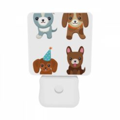 Night Light Set Of 2, Four Different Colored Dogs Wearing Party Hats. -Nuas Diy Shop 7841bc7064661c35ef6c5a2c8fcb9f6698703812