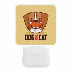 Night Light, A Cartoon Of A Dog And A Cat With The Words "dog And Cat" Written Underneath. -Nuas Diy Shop 786e123679febb0b84cec16eb315b02685d601b4
