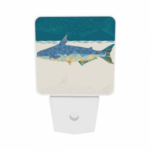 Night Light Set Of 2, A Blue And White Fish Swimming In The Ocean. -Nuas Diy Shop 78f369a43cb523e10cca8015a8db834c39d5a060
