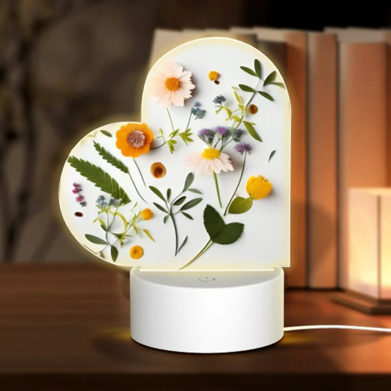 Love Acrylic Night Light, A collection of flowers and leaves on a white background. Love Acrylic Night Light, A Collection Of Flowers And Leaves On A White Background. -Nuas Diy Shop 79006d1d6b6d374bcbbb06a2ec587b62e4c68722