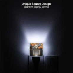 Night Light Set Of 2, A Black Frame With A Skull And Pumpkins In The Background. -Nuas Diy Shop 7a4d82b85a7f256de10aa9c87c27448d5e6b2f52