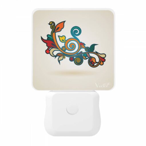 Night Light, A Colorful And Swirly Design With Leaves And Flowers. -Nuas Diy Shop 7a8cb5191d52542d5cc88cb1a51b4ae70304c776