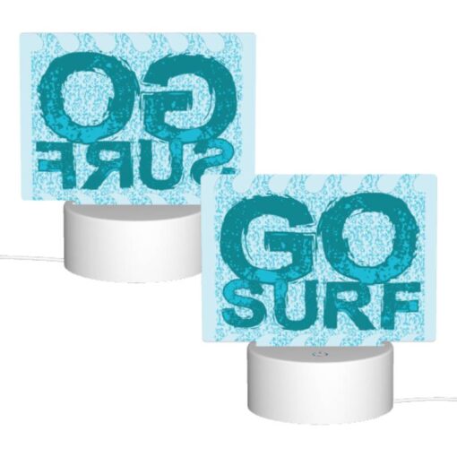 Rectangular Acrylic Night Light, A Blue And White Surfboard With The Word "go" On It. -Nuas Diy Shop 7ad47333be8eacb4cb4a31a300672845fe37f9a4