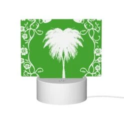 Rectangular Acrylic Night Light, A Green And White Picture Of A Palm Tree. -Nuas Diy Shop 7af83d87a371ad03118343058a01578967877d15
