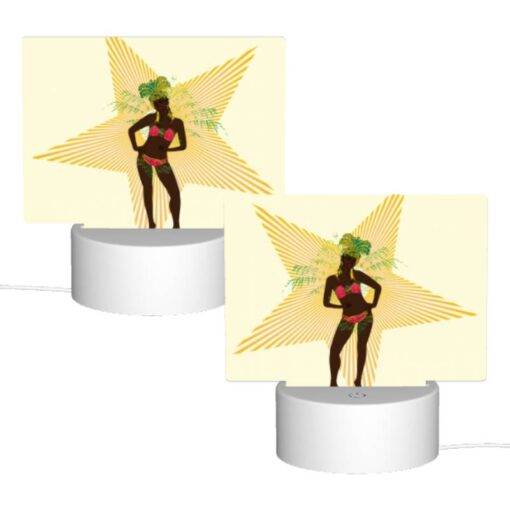 Rectangular Acrylic Night Light, A Woman In A Bikini Is Standing In Front Of A Star. -Nuas Diy Shop 7b703824ef91f890d1f5edbc71f5213b54eb6995
