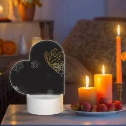 Love Acrylic Night Light, A Collection Of Leaves And Flowers On A Black Background. -Nuas Diy Shop 7c154dc4be042b1049ebffeb947a1b76693adcec