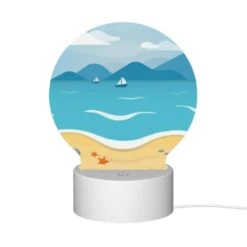 Round Acrylic Night Light, A Beach Scene With A Sailboat In The Water And A Sandy Shore. -Nuas Diy Shop 7c59fa88f52cf899f9638eeee7f0950f9bdd6a66