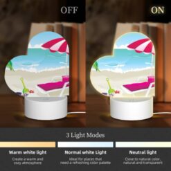 Love Acrylic Night Light, A Pink Umbrella Is Set Up On A Beach -Nuas Diy Shop 7ca99df8ffc138032903db75fc854c39f059b099