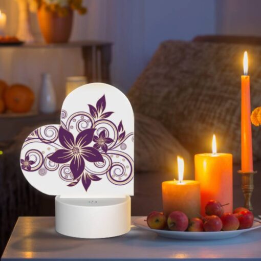 Love Acrylic Night Light, A Purple Flower With A Gold Swirl Around It. -Nuas Diy Shop 7cd901248d2b542425c1020938e3b153eaa23c9d