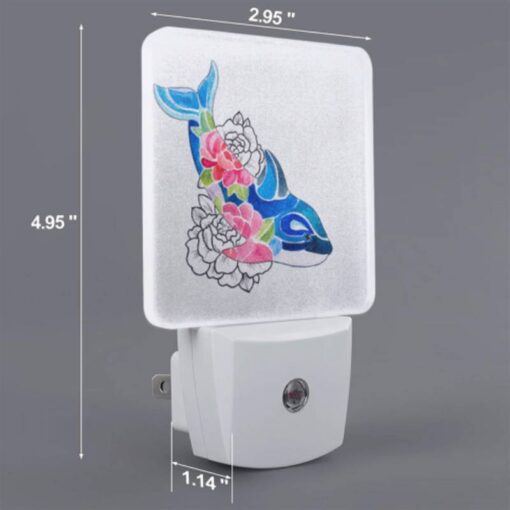 Night Light Set Of 2, A Blue Whale With Pink Flowers On Its Back. -Nuas Diy Shop 7cef81af1b351a98f77ed7e62fefd05fea8e28db