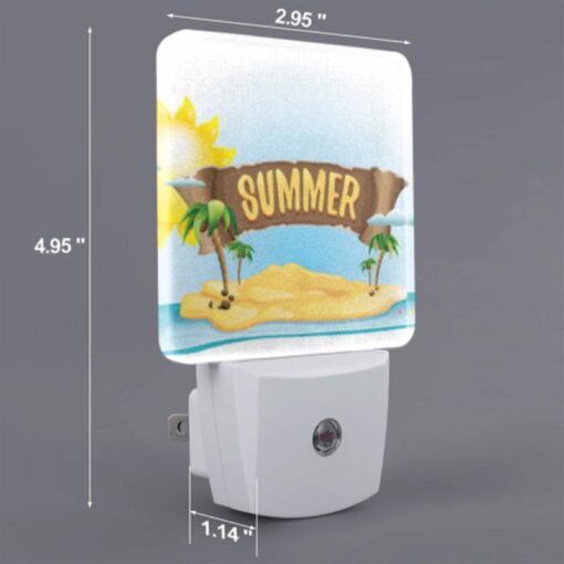 Night Light Set Of 2, A Sign That Says "Summer" On A Beach. -Nuas Diy Shop 7d169462d26482883e9f983c2fc29af94519d078