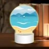 Round Acrylic Night Light, A Beach Scene With A Sailboat In The Water And A Sandy Shore. -Nuas Diy Shop 7daf5138be30e57b845eba804314774fc152bd9c