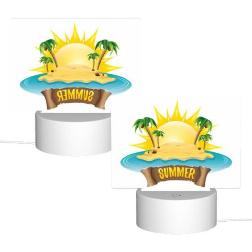 Rectangular Acrylic Night Light, A Sunny Beach With A Palm Tree Logo. -Nuas Diy Shop 7e02a310211b4d99b4498497cde0a4eb0915cd78