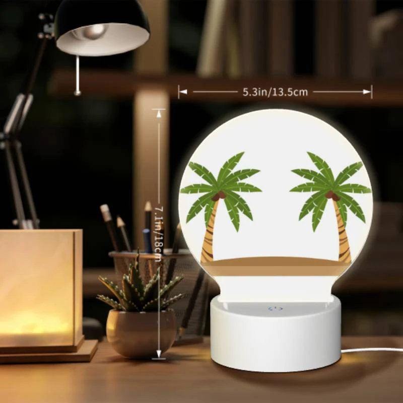 Round Acrylic Night Light, Two palm trees on a sandy beach. Round Acrylic Night Light, Two Palm Trees On A Sandy Beach. -Nuas Diy Shop 7e33d43c97778da259e2e0f65ab7d33ad654b6b5