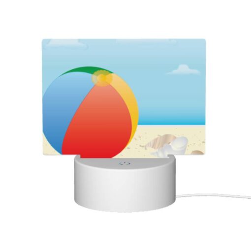 Rectangular Acrylic Night Light, A Colorful Beach Ball Is Sitting On A Sandy Beach. -Nuas Diy Shop 7e3e67c40526c4b95b5117dd400f6b6a61ebfbe8