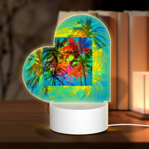 Love Acrylic Night Light, A Colorful Image Of Palm Trees Against A Blue Sky. -Nuas Diy Shop 7e5a2f15f239eb73d099eeeb334b76fea2937cb4