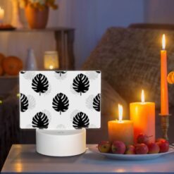 Rectangular Acrylic Night Light, A Pattern Of Trees With Black And White Leaves. -Nuas Diy Shop 7e7b726beb54116c5948d00d1a5cfc96ad75680a