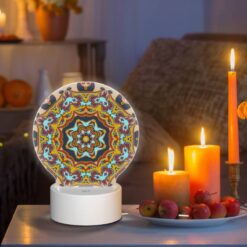 Round Acrylic Night Light, A Colorful -Nuas Diy Shop 7ed37ba3a6c94f4a7732165acb26a7d1b77cf2f4