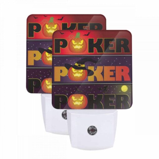 Night Light Set Of 2, A Poster With A Pumpkin On It That Says "Poker.". -Nuas Diy Shop 7ff9cb1e9da8804d0dc4908cd6c38aea32376dd7
