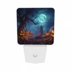 Night Light Set Of 2, A Night Scene With A Full Moon And A Bunch Of Pumpkins. -Nuas Diy Shop 802182c1e04fa26cd08ccaf7e4447d2de8bc3574
