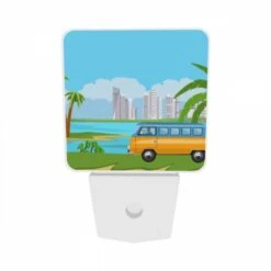 Night Light Set Of 2, A Colorful Cartoon Van Is Driving On A Road Near A Body Of Water. 8 Night Light Set Of 2, A Colorful Cartoon Van Is Driving On A Road Near A Body Of Water. -Nuas Diy Shop 80650aa057cf6562ecb96268f29f51a32a52327c