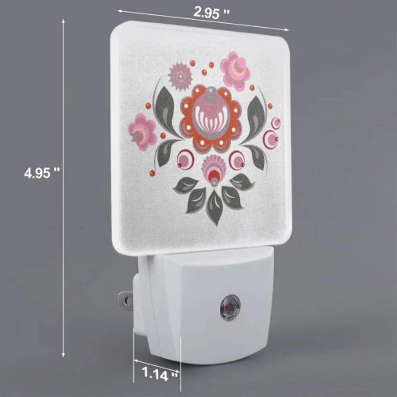 Night Light Set of 2, A colorful flower design with a pink flower in the center. Night Light Set Of 2, A Colorful Flower Design With A Pink Flower In The Center. -Nuas Diy Shop 806c189e54822efb643aaf03a988805ca6f4e2a2