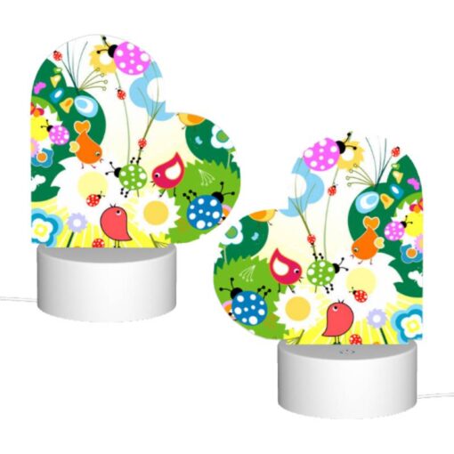 Love Acrylic Night Light, A Colorful Painting Of Birds And Flowers. -Nuas Diy Shop 80841c6da841e6696593f887a4a910d576afcb4c