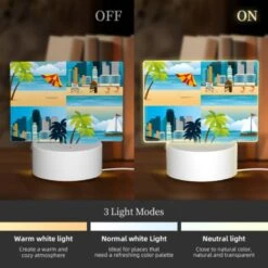 Rectangular Acrylic Night Light, A Cityscape With A Beach And Palm Trees. 4 Rectangular Acrylic Night Light, A Cityscape With A Beach And Palm Trees. -Nuas Diy Shop 808d6441861b1f3b4456ff0dc99f48934f2ce326