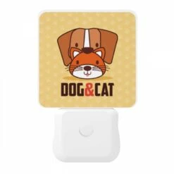 Night Light, A Cartoon Of A Dog And A Cat With The Words "dog And Cat" Written Underneath. -Nuas Diy Shop 80da3b5914254b435767ca84e6d575299ff8cfc8