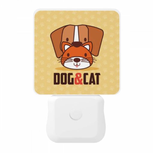 Night Light, A Cartoon Of A Dog And A Cat With The Words "dog And Cat" Written Underneath. -Nuas Diy Shop 80da3b5914254b435767ca84e6d575299ff8cfc8