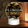 Round Acrylic Night Light, A Black And Yellow Sign That Says Florida Summer. -Nuas Diy Shop 812a275637a3c38a5176196e7e8ff1b6af7be176