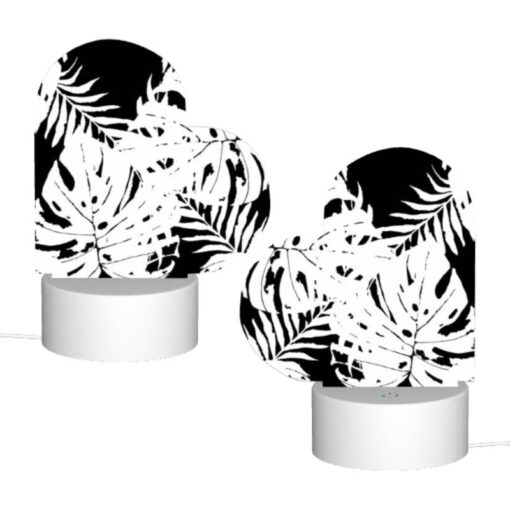 Love Acrylic Night Light, A Black And White Photo Of A Leafy Plant. -Nuas Diy Shop 813c219574ad74406319aa1c1ccfcabf5925e28a