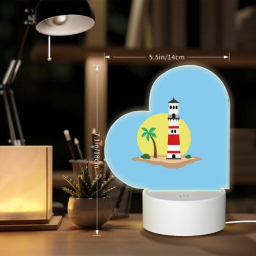 Love Acrylic Night Light, A Lighthouse Is On A Small Island With A Sunset In The Background. -Nuas Diy Shop 82d4d46b1a04d07518bb1415ced0510514495c0d