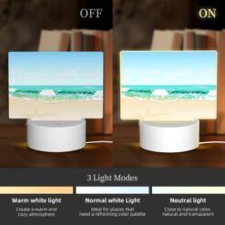 Rectangular Acrylic Night Light, A Beautiful Beach Scene With A Blue Ocean And A Palm Tree. -Nuas Diy Shop 82d9a5e523777dfc9c4ed4277e767f18992f54be